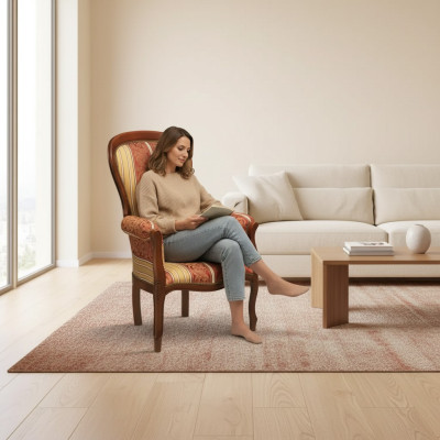 Poltrona monoposto 1 posto imbotto sedile tessuto design classico