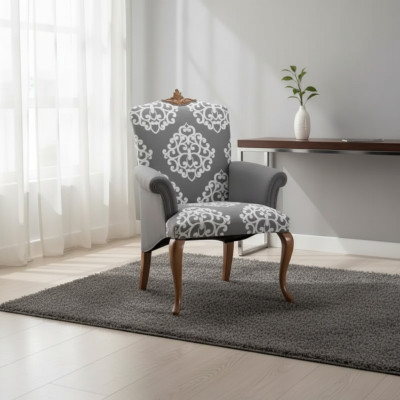 Poltrona Soggiorno Design Elegante Grigio Classico 1 Posto Lusso