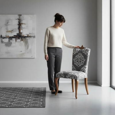Sedia classica di design in legno Sedia da pranzo di lusso Poltrona Poltrona Mobili