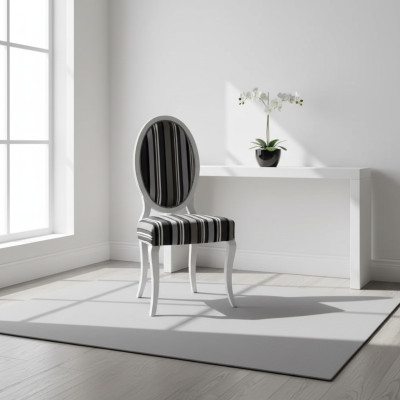 Sedia Poltrona Massiccia Classica Legno Tessuto Lounge Imbottita Nuova