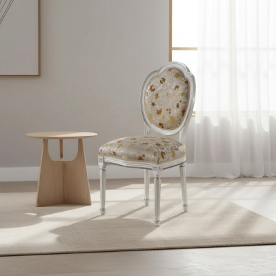 Sedia marrone design per soggiorno sala da pranzo in legno imbottita senza braccioli nuova