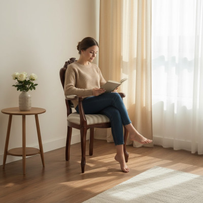 Sedia imbottita grigia Sedia da design Sedia da pranzo Sedia con schienale Sedile di lusso Mobili nuovi Condizione dell'articolo: Nuovo