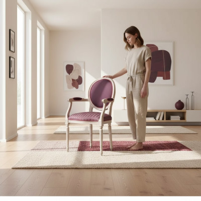 Sedia 1 posto in legno di lusso con braccioli Design italiano per sala da pranzo
