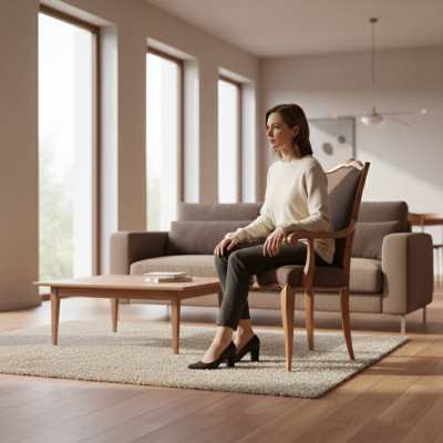 Lusso Nuova Poltrona Sedia Sedie Sedia da pranzo Design Sedia imbottita Marrone