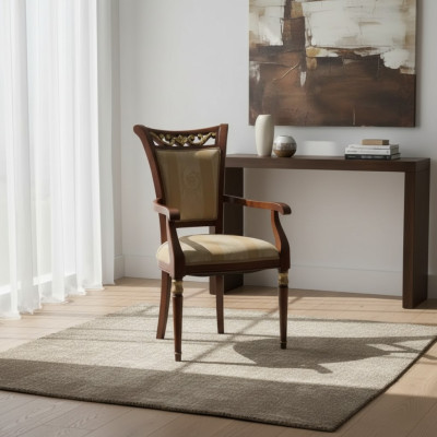 Sedia di design di lusso poltrona in legno imbottita Art déco arredamento sala da pranzo legno