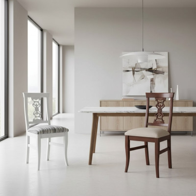 Sedia classica designer in legno Sedia da pranzo di lusso in legno Nuovo arredamento