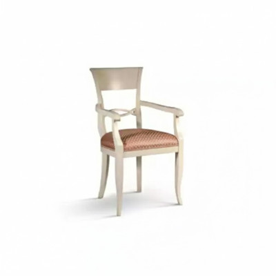 Sedia con braccioli Design in marrone Salotto Imbottita Sala da pranzo Legno Nuova