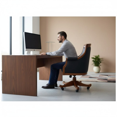Sedia da ufficio di lusso con poltrona imbottita per ufficio, poltrone da designer, mobili d'ufficio girevoli.
