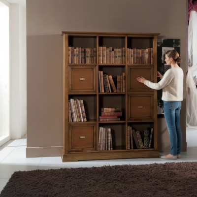 Armadio soggiorno, libreria, mobile, credenza, mobili classici, scaffali in legno.