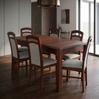Designer Set da pranzo in legno Ess Esszimmer Tisch 6x Sedie Set imbottito 7 pezzi