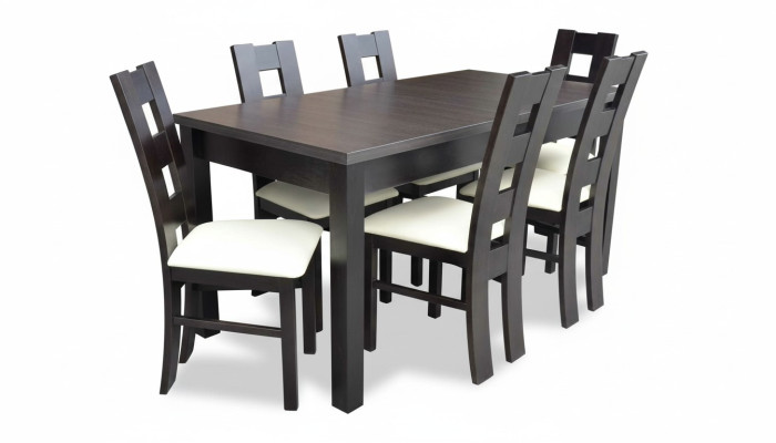 Tavolo da pranzo classico in legno con set da pranzo da 6 sedie, 7 pezzi.