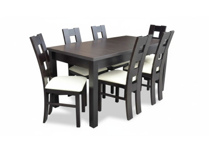 Tavolo da pranzo classico in legno con set da pranzo da 6 sedie, 7 pezzi.