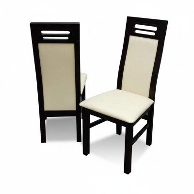 Sedia da pranzo senza braccioli in legno nero con design moderno.