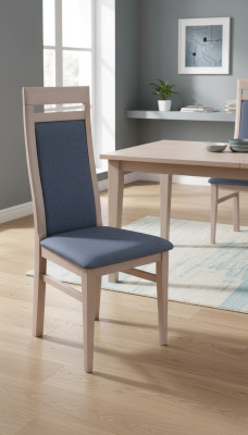 Design sedia soggiorno, sedie da pranzo in legno imbottite senza braccioli nuove.