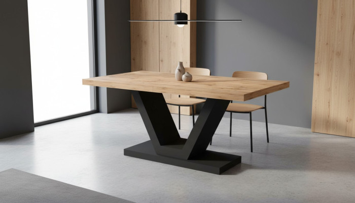 Tavolo da pranzo di lusso in legno per sala da pranzo e soggiorno, design tavoli nuovi da 160 cm.