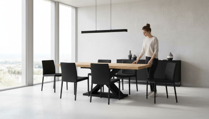 Tavolo da pranzo Tavolo da pranzo Sala da pranzo Soggiorno Marrone Legno Design Lusso Moderno