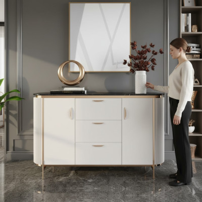 Mobile contenitore Mensola in legno moderno bianco Nuovo per il soggiorno