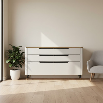 Mobile portaoggetti design con cassetti e ante, credenza per il soggiorno, nuovo.