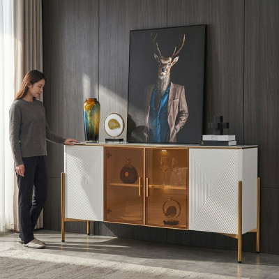 Comò Scaffali Design Mobili Soggiorno Legno Nuovo Madia Armadio