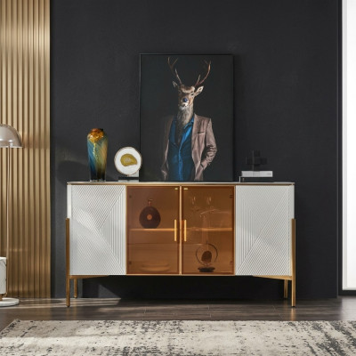 Comò Scaffali Design Mobili Soggiorno Legno Nuovo Madia Armadio