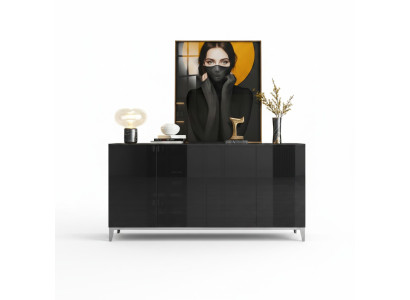 Mobile portaoggetti di lusso, mobiletto scaffale in legno per il soggiorno, design moderno.
