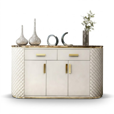 Comò design in legno armadio di lusso credenza bassa credenza bianca nuova.