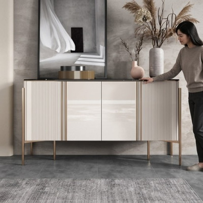 Comò in legno Armadio di design Scaffale Moderno Mobiletto a credenza Cassettiera