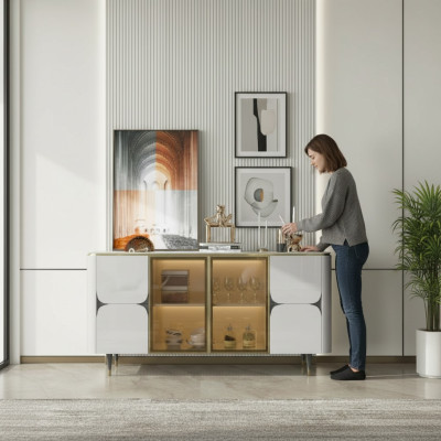 Comò in legno Armadio Credenza Bianca Mobili Madia Moderna Nuova