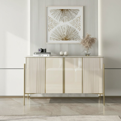 Mobile Moderni in Legno per Soggiorno in Stile Beige di Lusso