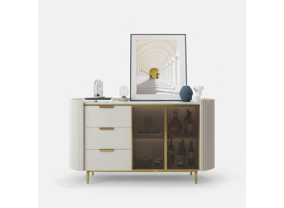 Mobile da designer credenza armadio scaffale in acciaio inox di lusso per il soggiorno.