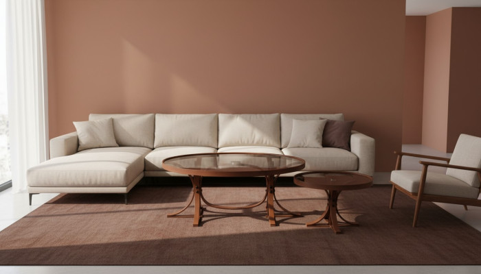 2 tavolini da salotto completi da soggiorno di lusso in stile moderno di design.