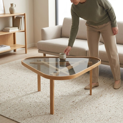 Tavolino da caffè design in vetro per arredamento di lusso moderno.