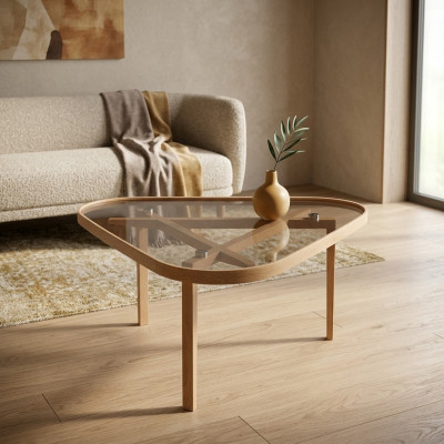 Tavolino da caffè design in vetro per arredamento di lusso moderno.