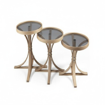 Set soggiorno 3 pezzi completo 3x tavolini da caffè lusso arredamento tavolino.