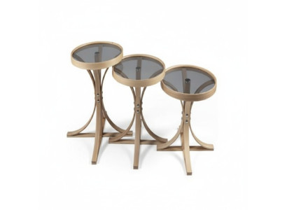 Set soggiorno 3 pezzi completo 3x tavolini da caffè lusso arredamento tavolino.