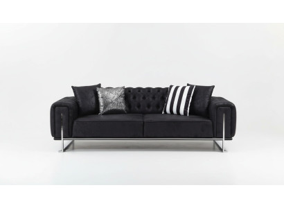 Set da soggiorno 2x divano a tre posti Chesterfield poltrona design mobili di lusso