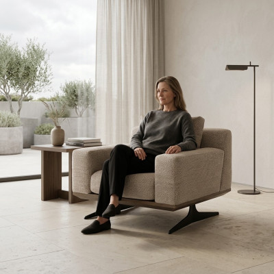 Soggiorno moderno poltrona design lusso poltrona in tessuto mobili imbottiti di lusso