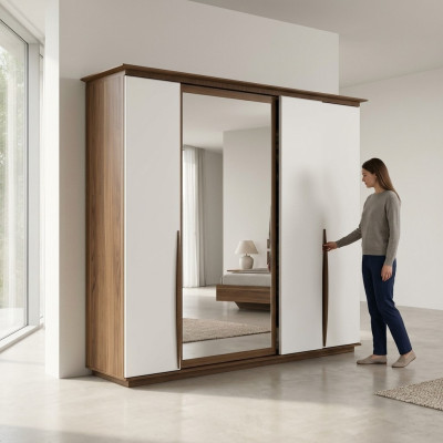 Armadio di lusso in legno moderno per camera da letto di design nuovo