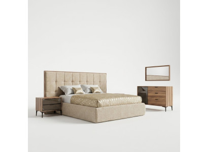 Mobili di lusso camera da letto moderni Set 5 pezzi Letti matrimoniali 2x Comodini Nuovi