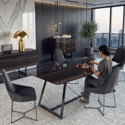 Tavolo da pranzo di lusso 4 sedie Set completo sala da pranzo Nuovo arredamento Design moderno 5 pezzi