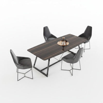 Tavolo da pranzo di lusso 4 sedie Set completo sala da pranzo Nuovo arredamento Design moderno 5 pezzi