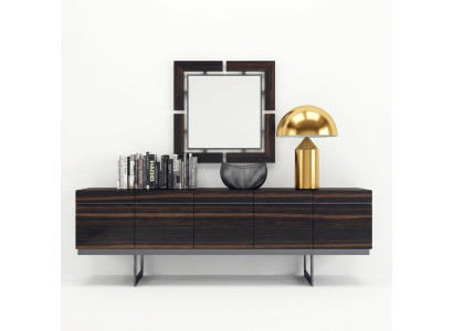 Mobile portaoggetti per sala da pranzo di lusso con specchio, completo di design moderno.