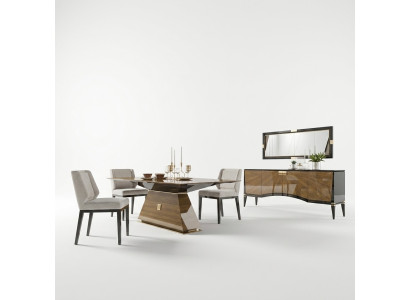 Lusso Moderno Mobili da Sala da Pranzo Tavolo da Pranzo Design 4 Sedie Set da Pranzo Madia