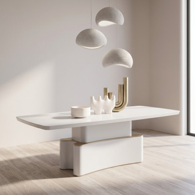 Set da pranzo di lusso, tavolo da pranzo, credenza di design, mobili moderni, gruppo da pranzo.