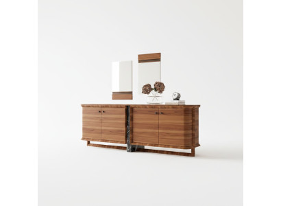Sideboard di lusso completo con 2 specchi Design armadio in legno Mobili da sala da pranzo