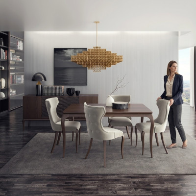 Set da pranzo di lusso 6 pezzi Nuovo Tavolo da pranzo 4 sedie Arredamento Madia