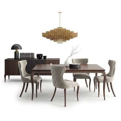 Set da pranzo di lusso 6 pezzi Nuovo Tavolo da pranzo 4 sedie Arredamento Madia