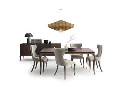 Set da pranzo di lusso 6 pezzi Nuovo Tavolo da pranzo 4 sedie Arredamento Madia
