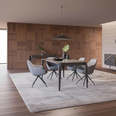 Sala da pranzo di lusso completa, tavolo da pranzo 4 sedie Arredamento con credenza e specchio.