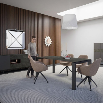 Lussuoso set da pranzo per sala da pranzo con tavolo da pranzo e 4 sedie, design moderno, arredamento nuovo.